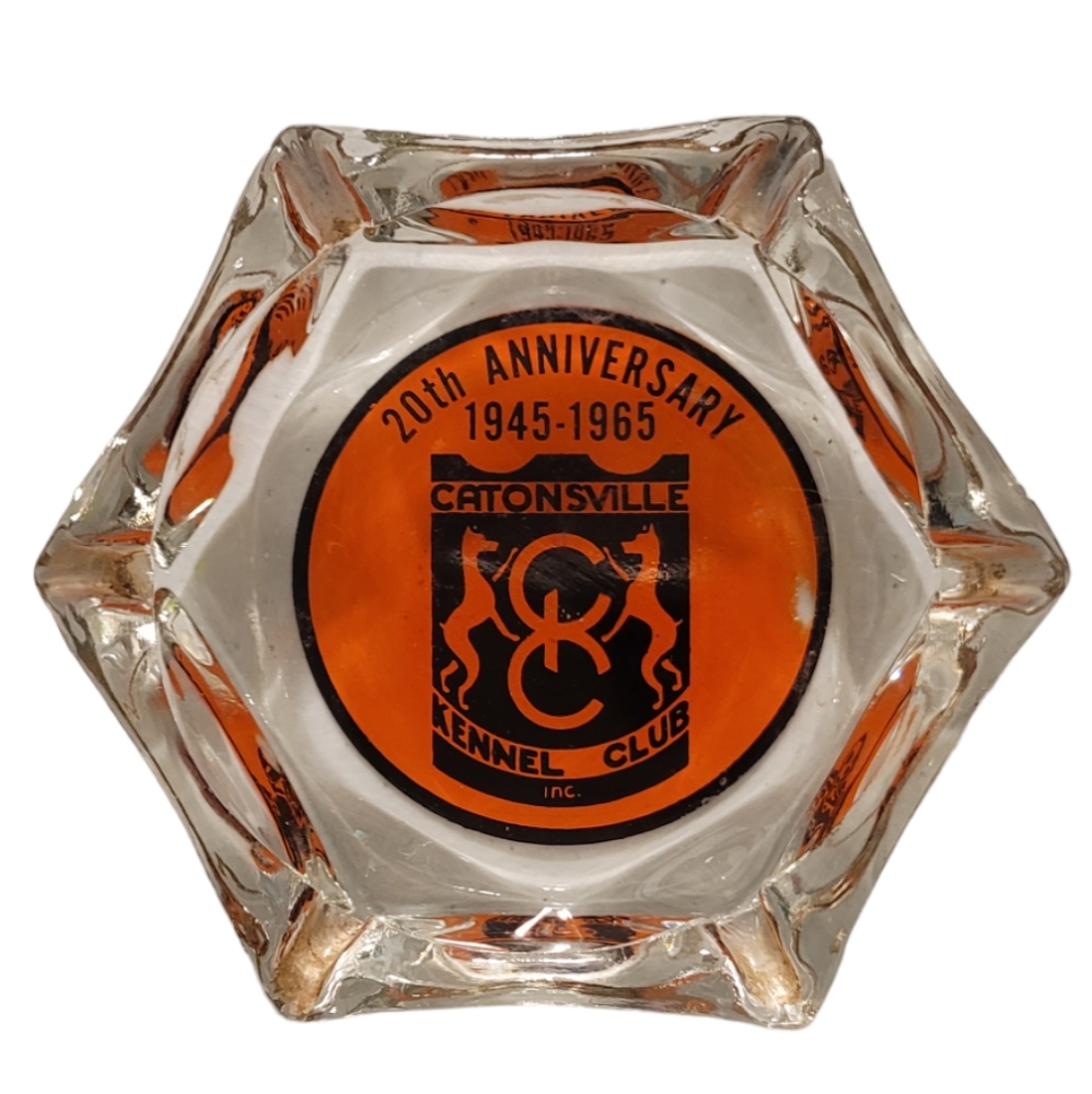 Vintage Catonsville Maryland Kennel Club 20th Anniversary Ash Tray 1945-1965